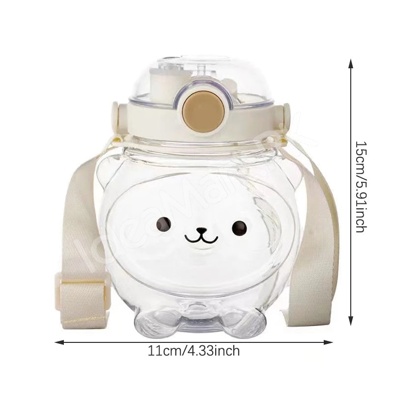 bear-shaped-plastic-water-bottle-1000ml-with-straw-shoulder-strap-for-kids-product-image