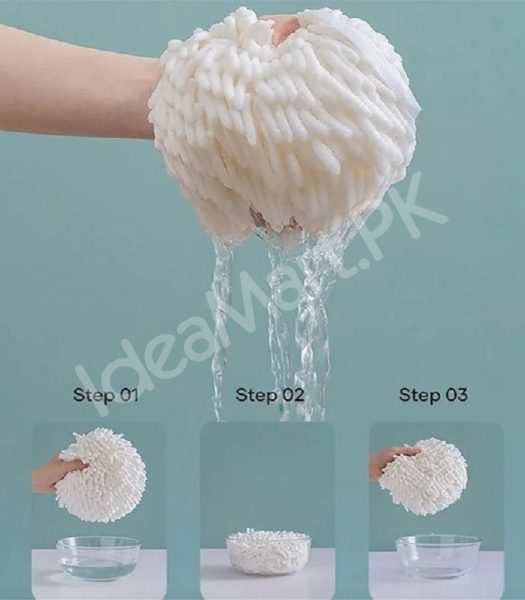 chenille-hand-towel-ball-hanging-microfiber-hand-dryer-for-kitchen-bathroom-product-image