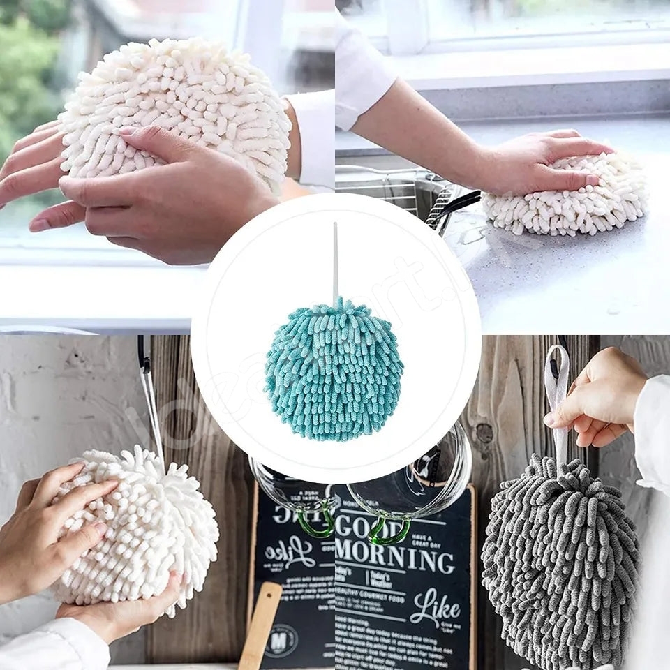 chenille-hand-towel-ball-hanging-microfiber-hand-dryer-for-kitchen-bathroom-product-image