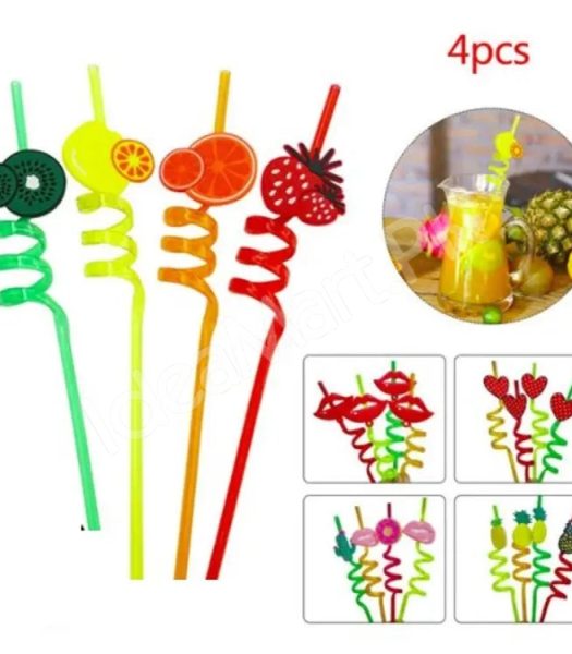 set-of-4-reusable-plastic-fruit-topped-curly-drinking-straws-for-parties-and-beverages-product-image