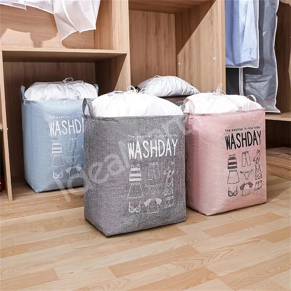 waterproof-collapsible-laundry-bin-with-handles-and-drawstring-top-for-home-and-bedroom-product-image
