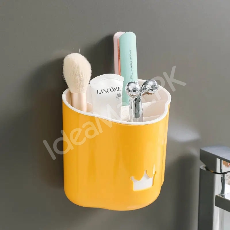 5-grid-punch-free-wall-mounted-plastic-bathroom-organizer-for-makeup-brushes-toiletries-product-image