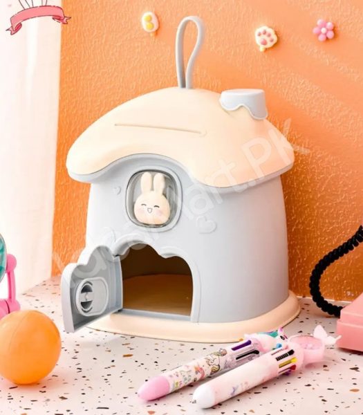 mushroom-house-shape-piggy-bank-with-rabbit-window-key-lock-product-image