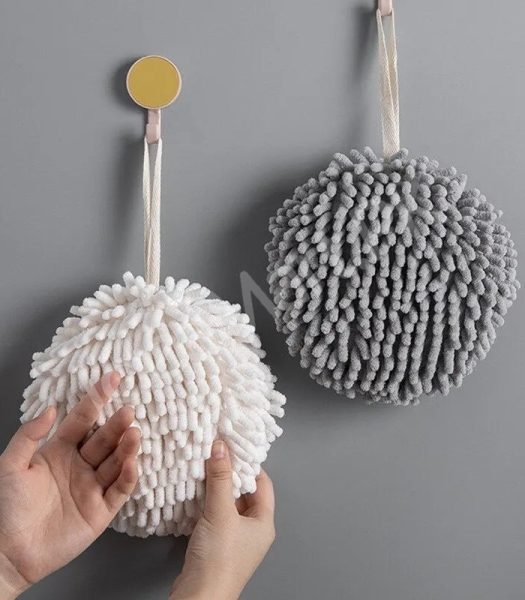 chenille-hand-towel-ball-hanging-microfiber-hand-dryer-for-kitchen-bathroom-product-image