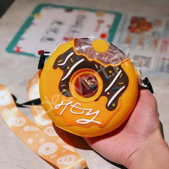 donut-shaped-380ml-plastic-water-bottle-with-adjustable-carrying-strap-spout-product-image