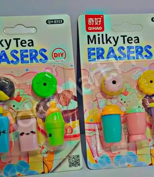 qiaho-3d-milky-tea-eraser-cute-bubble-tea-design-smooth-smudge-free-for-kids-students-product-image