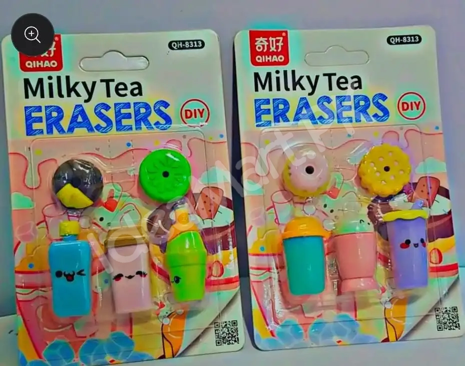 qiaho-3d-milky-tea-eraser-cute-bubble-tea-design-smooth-smudge-free-for-kids-students-product-image