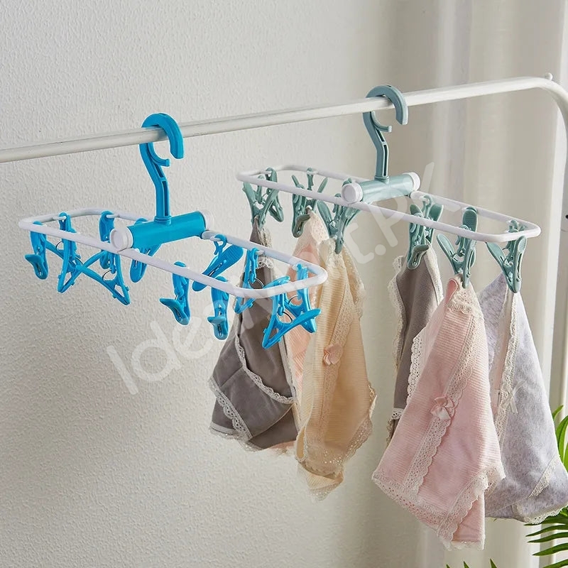 foldable-12-clip-plastic-drying-rack-for-socksbaby-clothes-towels-product-image