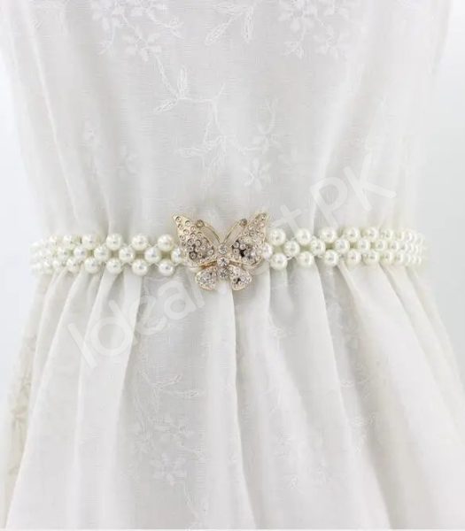 double-strand-pearl-waist-elastic-belt-with-rhinestone-butterfly-clasp-for-dresses-skirts-product-image