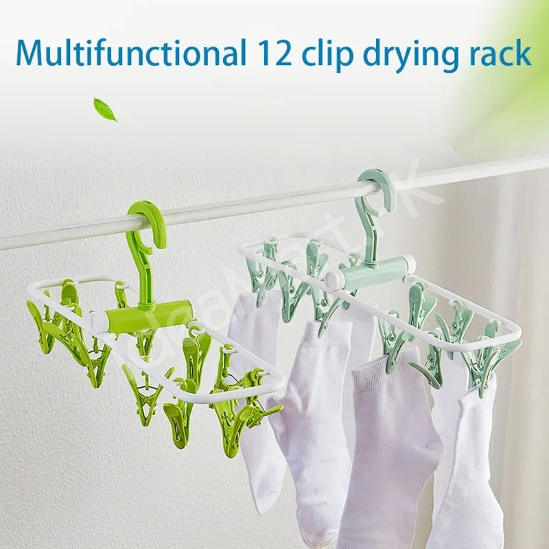 foldable-12-clip-plastic-drying-rack-for-socksbaby-clothes-towels-product-image