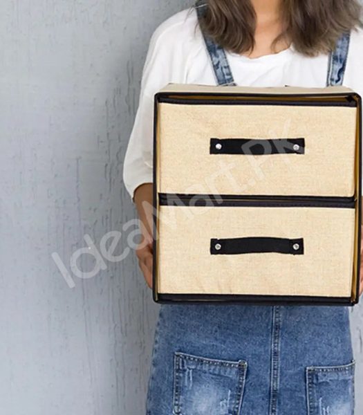 foldable-2-tier-fabric-storage-box-double-drawer-closet-organizer-product-image