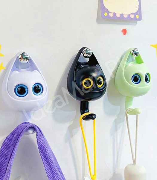 wink-cat-adhesive-hook-creative-wall-mounted-organizer-for-towels-coats-bags-and-keys-product-image