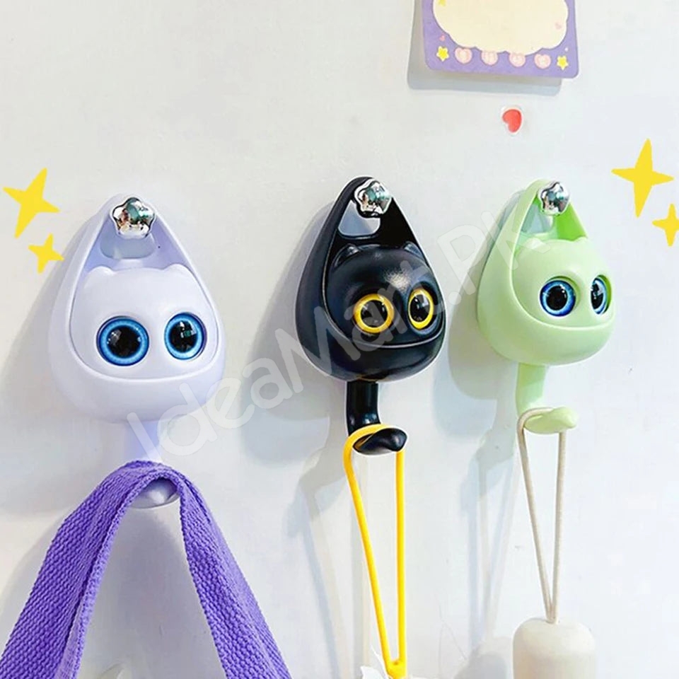 wink-cat-adhesive-hook-creative-wall-mounted-organizer-for-towels-coats-bags-and-keys-product-image
