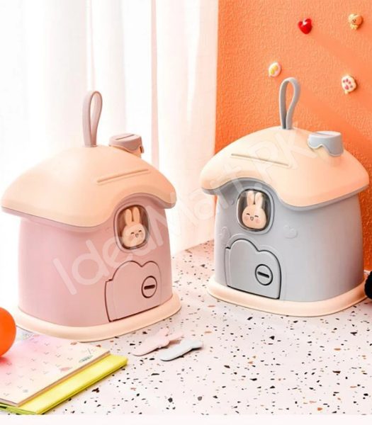 mushroom-house-shape-piggy-bank-with-rabbit-window-key-lock-product-image