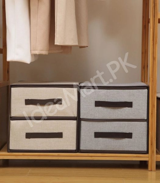 foldable-2-tier-fabric-storage-box-double-drawer-closet-organizer-product-image