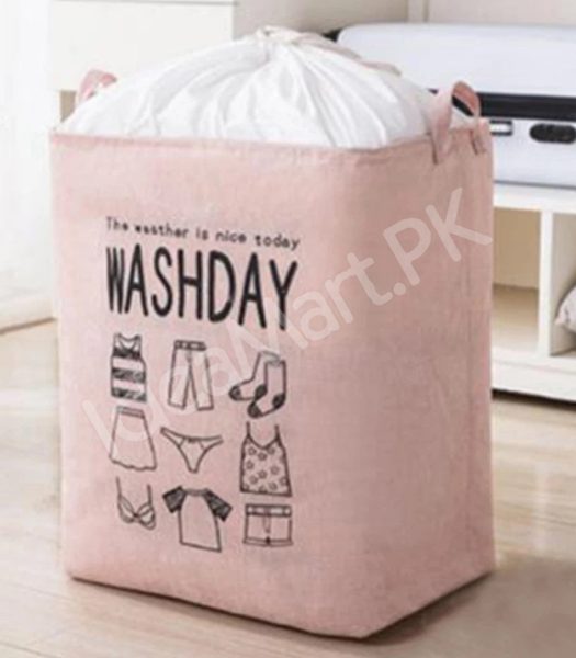 waterproof-collapsible-laundry-bin-with-handles-and-drawstring-top-for-home-and-bedroom-product-image