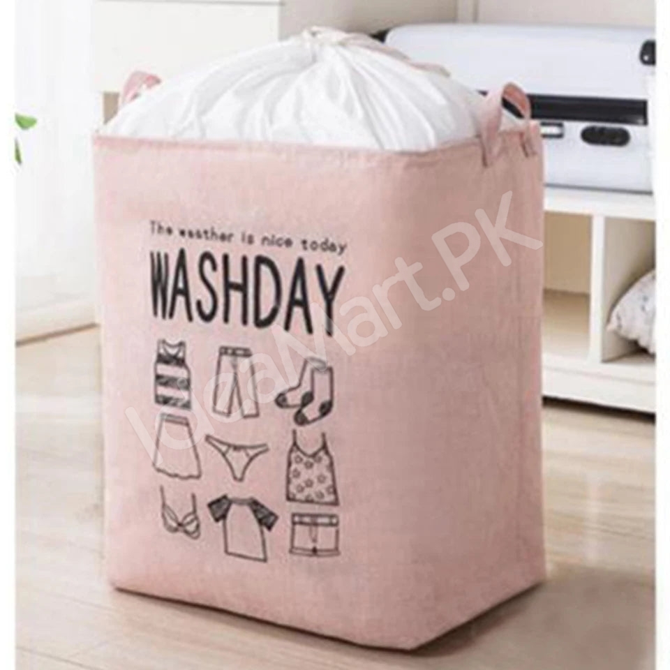 waterproof-collapsible-laundry-bin-with-handles-and-drawstring-top-for-home-and-bedroom-product-image