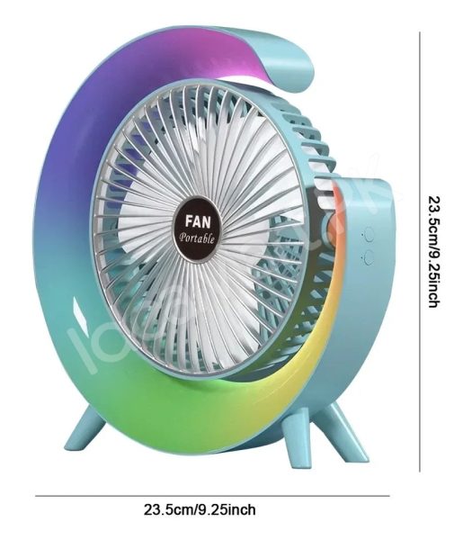 g-shaped-electric-desk-fan-with-7-color-led-light-180-rotation-usb-rechargeable-product-image