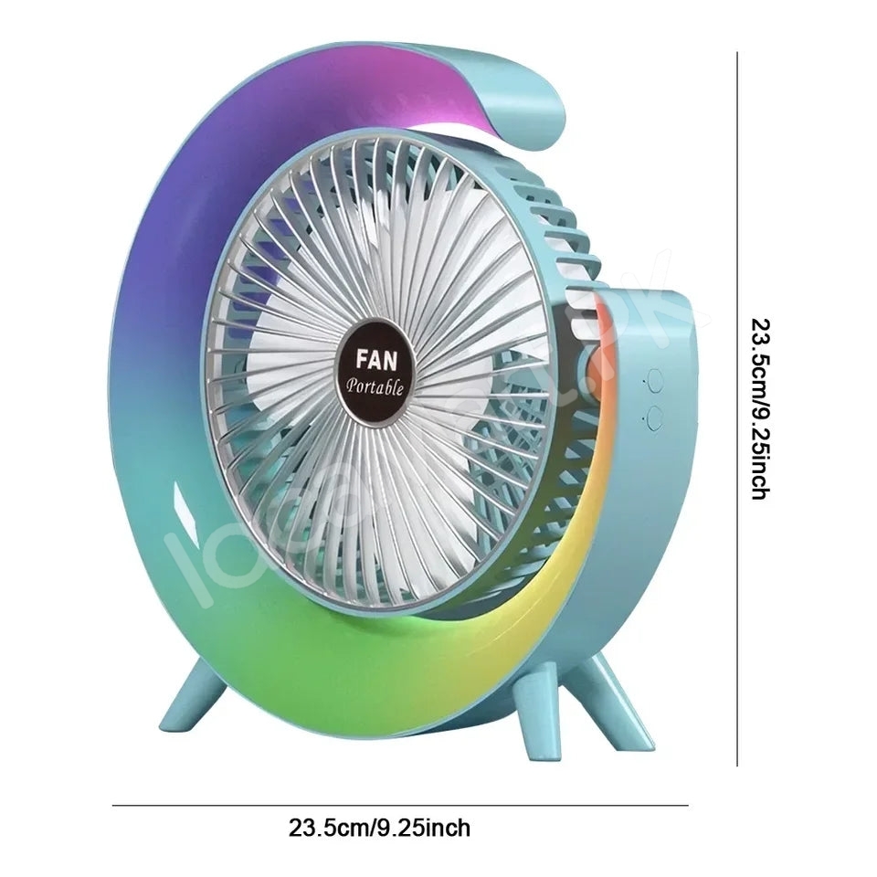 g-shaped-electric-desk-fan-with-7-color-led-light-180-rotation-usb-rechargeable-product-image