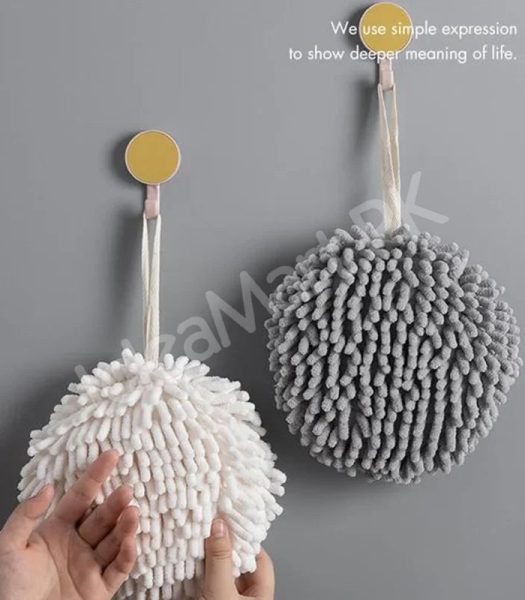 chenille-hand-towel-ball-hanging-microfiber-hand-dryer-for-kitchen-bathroom-product-image