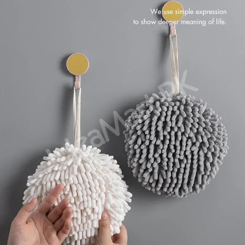 chenille-hand-towel-ball-hanging-microfiber-hand-dryer-for-kitchen-bathroom-product-image