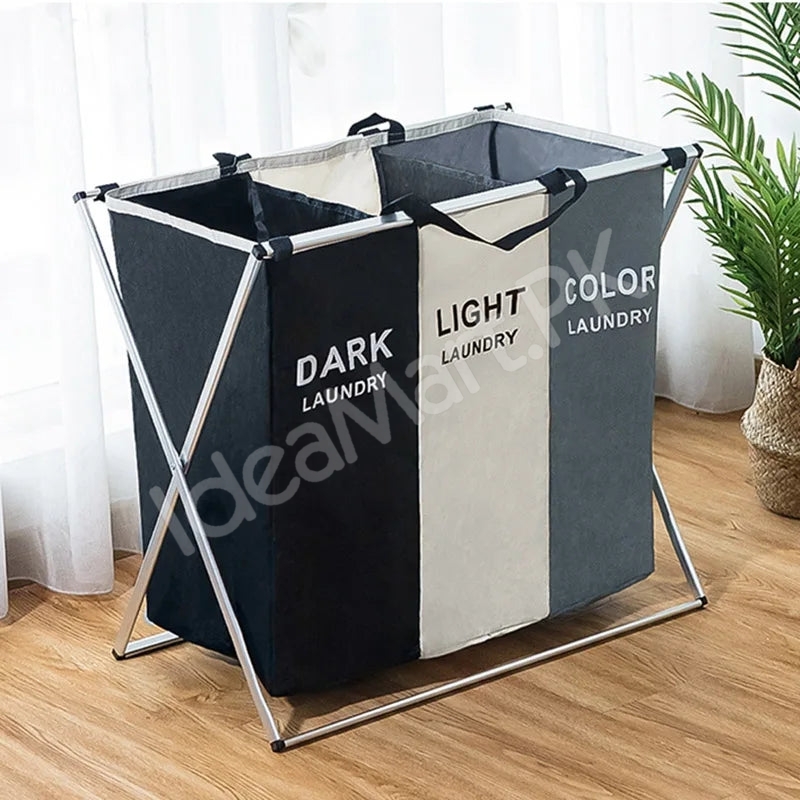 2-3-grid-foldable-separated-laundry-organizer-with-aluminum-frame-for-bedroom-and-dorm-product-image