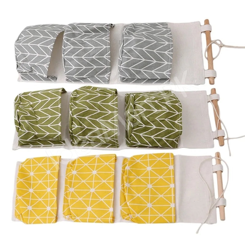 wall-hanging-fabric-storage-organizer-with-3-tier-pockets-and-wooden-rod-product-image