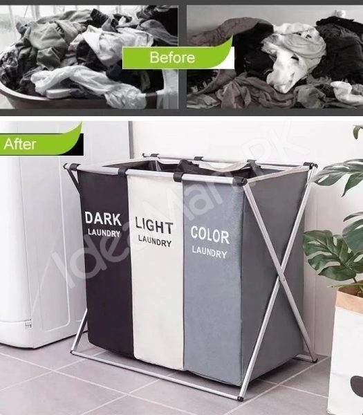 2-3-grid-foldable-separated-laundry-organizer-with-aluminum-frame-for-bedroom-and-dorm-product-image