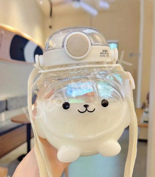 bear-shaped-plastic-water-bottle-1000ml-with-straw-shoulder-strap-for-kids-product-image