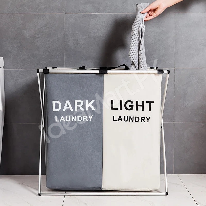 2-3-grid-foldable-separated-laundry-organizer-with-aluminum-frame-for-bedroom-and-dorm-product-image