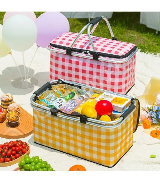 large-collapsible-insulated-cooler-basket-with-aluminum-handle-for-food-and-drinks-product-image