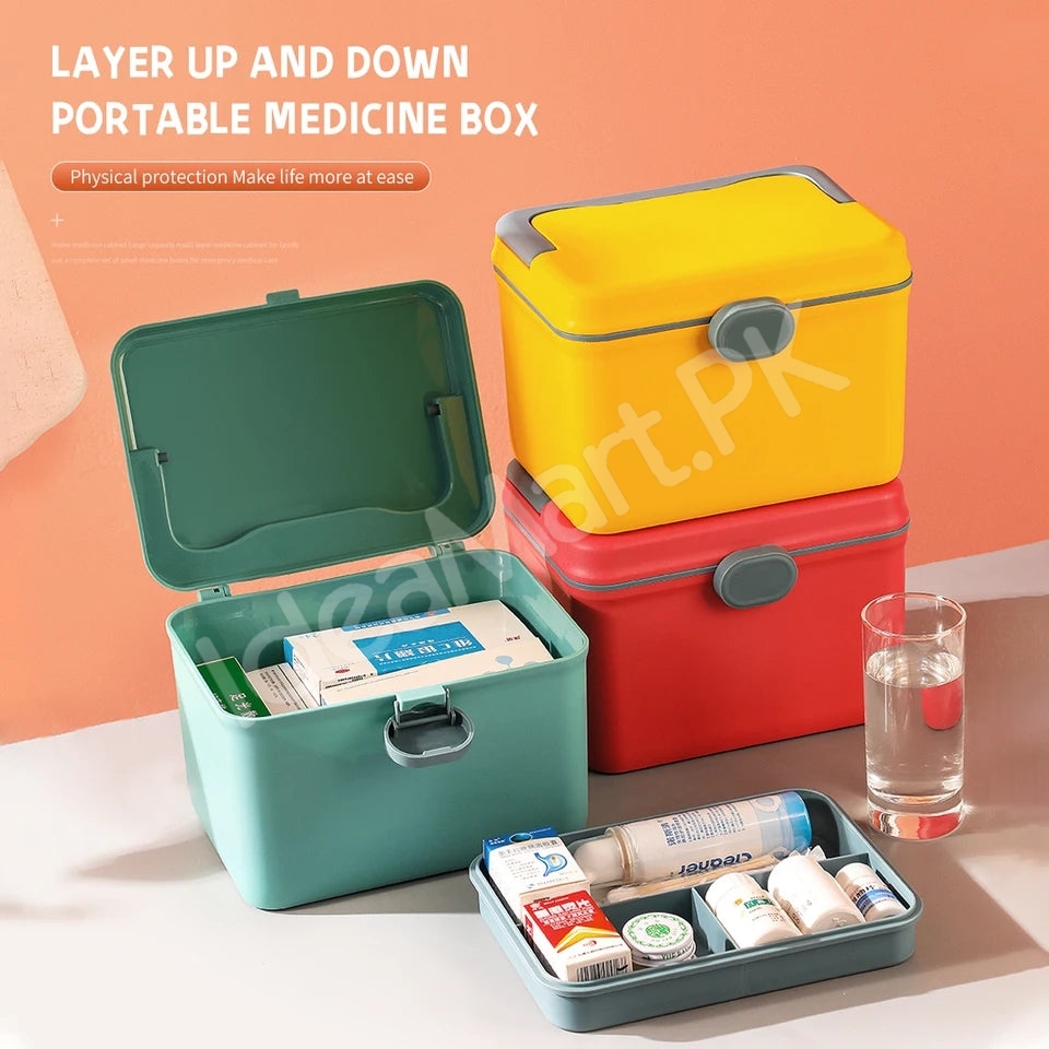 portable-plastic-two-layer-home-first-aid-storage-box-with-carry-product-image