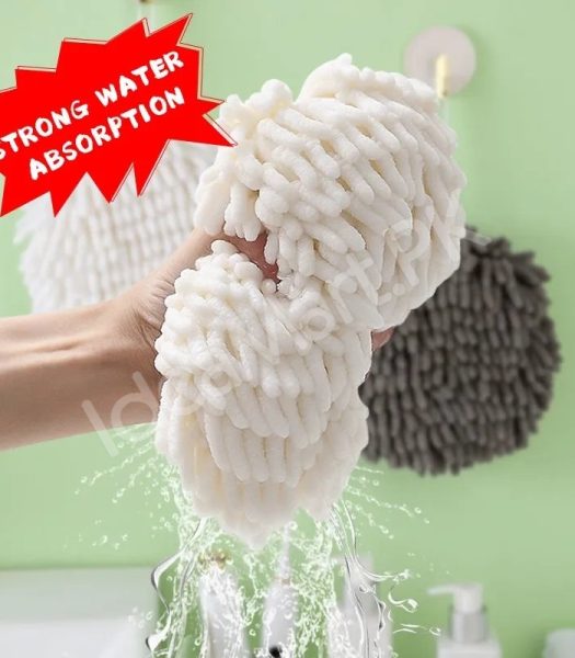 chenille-hand-towel-ball-hanging-microfiber-hand-dryer-for-kitchen-bathroom-product-image