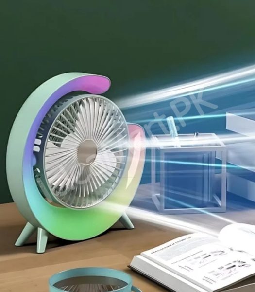 g-shaped-electric-desk-fan-with-7-color-led-light-180-rotation-usb-rechargeable-product-image