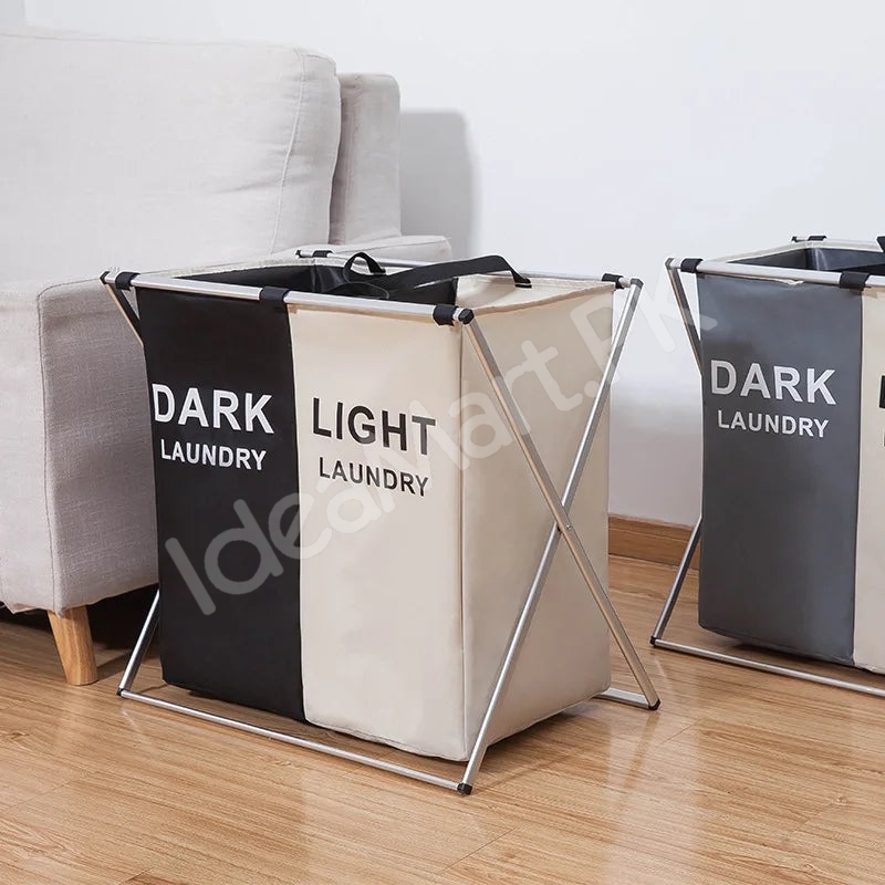 2-3-grid-foldable-separated-laundry-organizer-with-aluminum-frame-for-bedroom-and-dorm-product-image