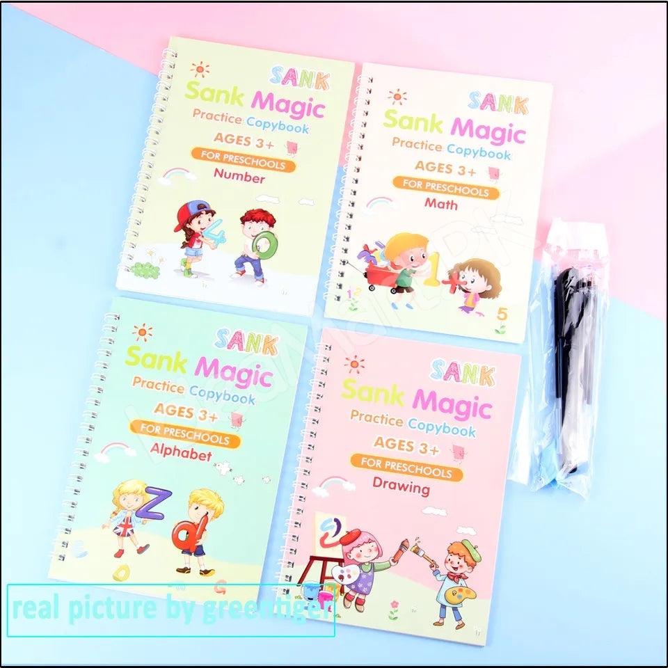 magic-reusable-montessori-copybook-set-4-pcs-with-pen-grip-aid-10-refills-product-image