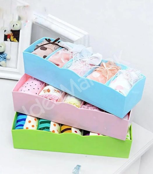 5-grid-plastic-stackable-drawer-organizer-basket-hollow-storage-bin-for-socks-clothes-product-image