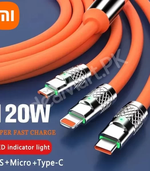 mobile-phone-charger-line-fast-charging-3-in-1-cable-soft-tpe-car-charger-for-ios-android-phones-type-c-micro-interface-120w-product-image