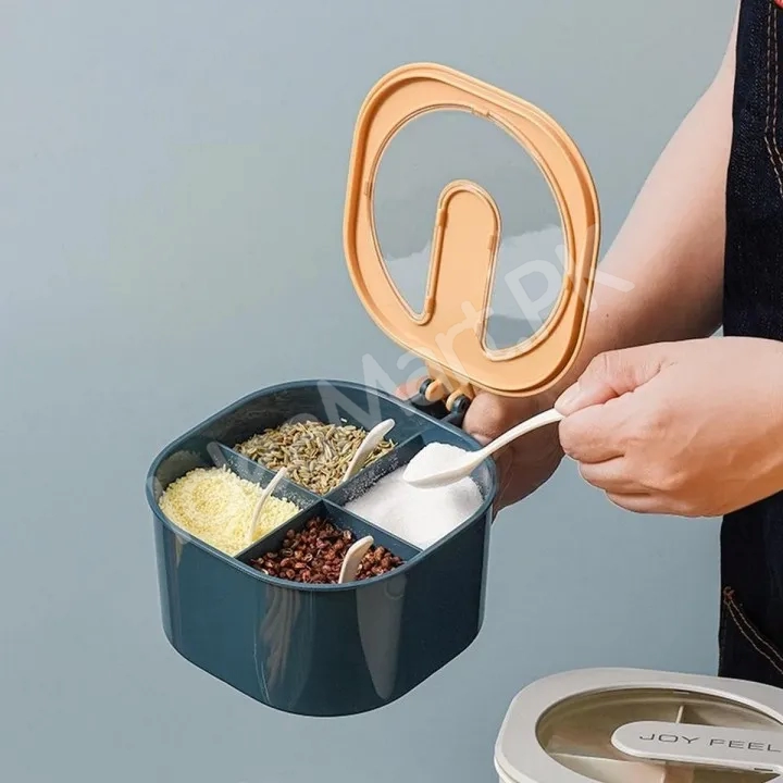 4-in-1-partitioned-spice-storage-box-with-clear-lid-free-spoon-multi-section-seasoning-organizer-product-image