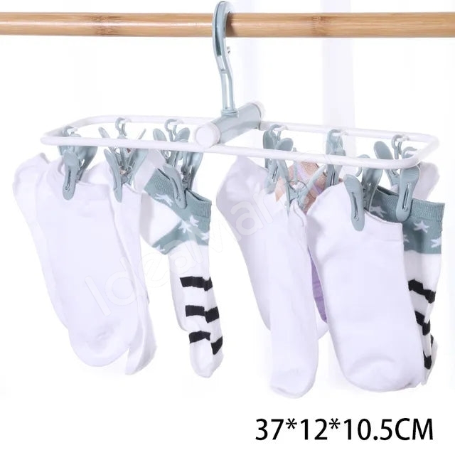 foldable-12-clip-plastic-drying-rack-for-socksbaby-clothes-towels-product-image