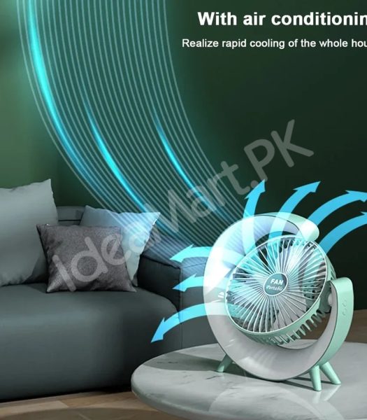 g-shaped-electric-desk-fan-with-7-color-led-light-180-rotation-usb-rechargeable-product-image