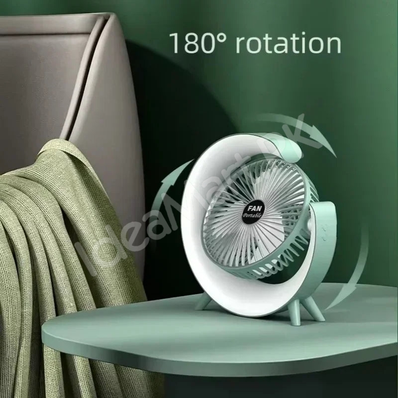 g-shaped-electric-desk-fan-with-7-color-led-light-180-rotation-usb-rechargeable-product-image