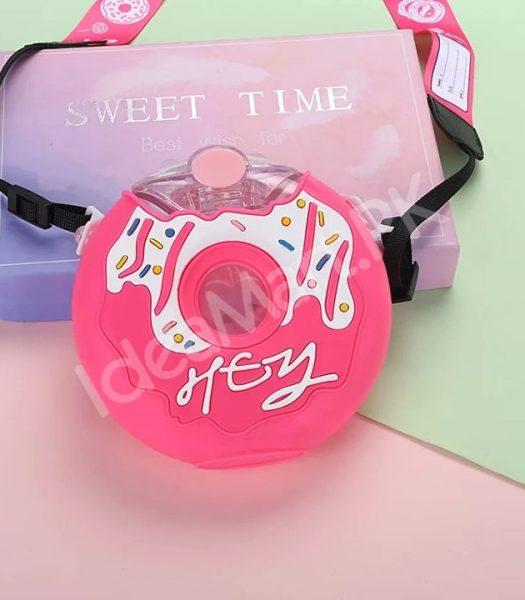 donut-shaped-380ml-plastic-water-bottle-with-adjustable-carrying-strap-spout-product-image