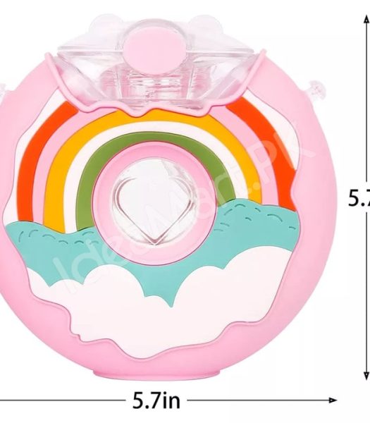 donut-shaped-380ml-plastic-water-bottle-with-adjustable-carrying-strap-spout-product-image
