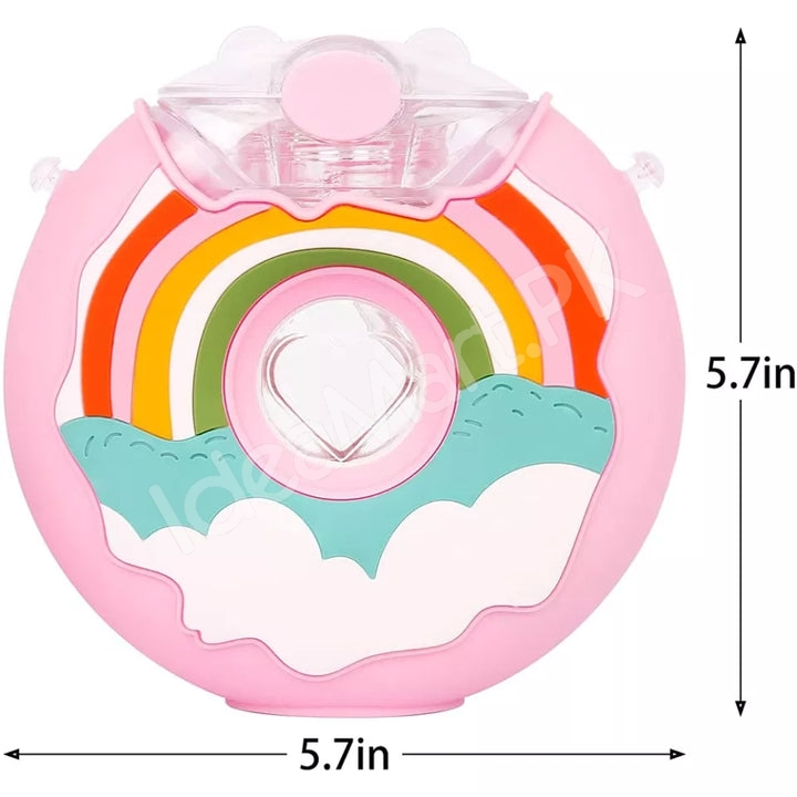donut-shaped-380ml-plastic-water-bottle-with-adjustable-carrying-strap-spout-product-image