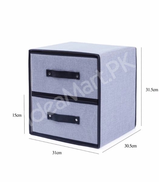 foldable-2-tier-fabric-storage-box-double-drawer-closet-organizer-product-image