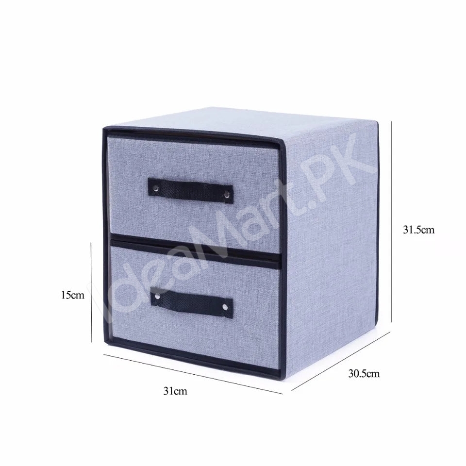foldable-2-tier-fabric-storage-box-double-drawer-closet-organizer-product-image