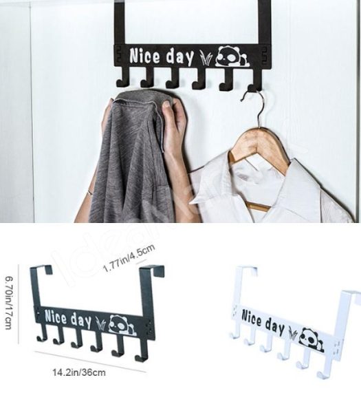 punch-free-over-the-door-metal-hook-rack-with-6-hooks-for-clothes-and-accessories-product-image