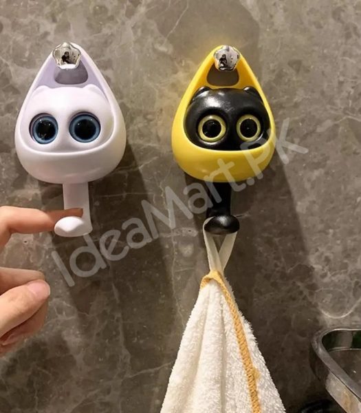 wink-cat-adhesive-hook-creative-wall-mounted-organizer-for-towels-coats-bags-and-keys-product-image