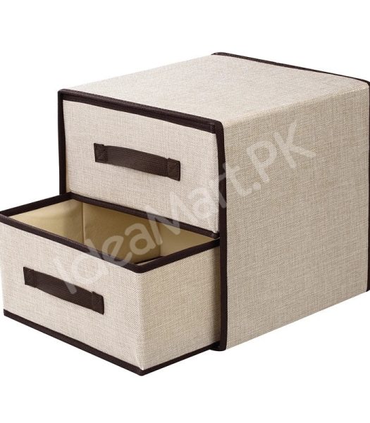 foldable-2-tier-fabric-storage-box-double-drawer-closet-organizer-product-image